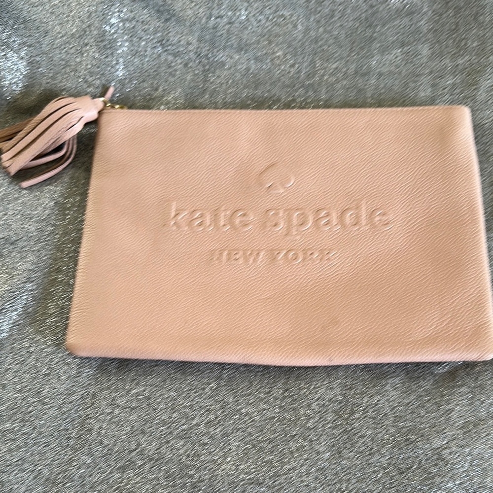 Kate Spade Pink Wristlet with Tassel Detail